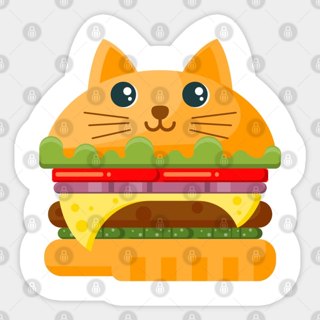 Cat burger. Sticker by lakokakr